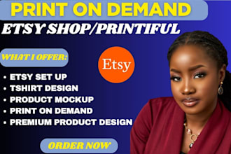 do shopify print on demand etsy shop clothing mockup t shirt design printful