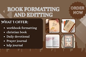 copy, edit, format, christian book, devotional, prayer journal for amazon kdp
