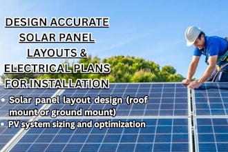 design solar layouts, pv panel drawings, and solar electrical plans