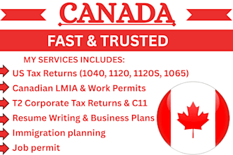 do lmia , work permit in canada, resume, business plan, t2 tax, c11