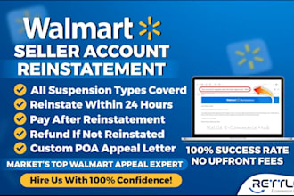 reinstate your walmart seller account and fix suspension, wfs category approval