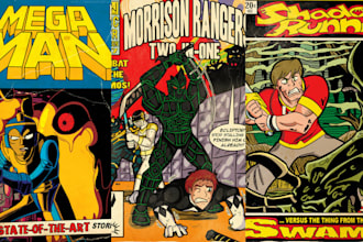 draw retro vintage comic strip page illustration vintage retro cover art horror