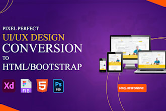 convert your figma, xd, or PSD design into a responsive web app