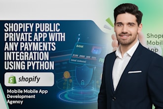 shopify public private app code with any payments integration using python