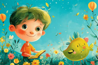 do kids character design, picture book cover, children story book illustration