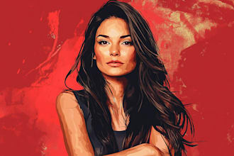 desing a vector portrait art for anything