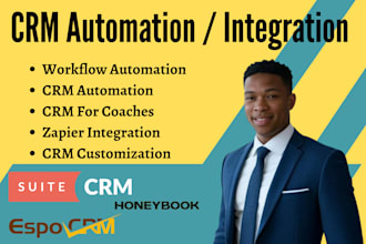 setup honeybook, dubsado workflows, zoho CRM, and zapier automation