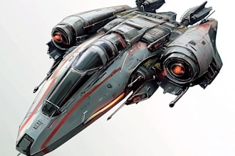 draw scifi futuristic vehicle aircraft spaceship for you
