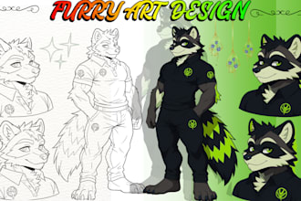 draw fursona furry character, ref sheet avatar, anime nsfw art style