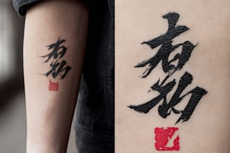 design a chinese or japanese calligraphy tattoo for you