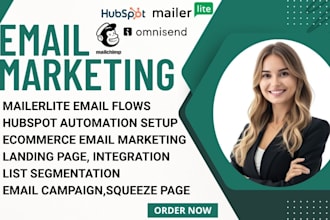 hubspot mailerite omnisend email flows, popups email campaign list importation