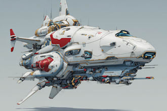 do spaceship concept art or design a starship or sci fi vehicle for you