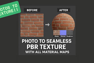 convert your photo into seamless pbr texture with all material maps