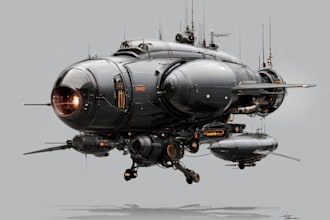 cerate concept art spaceship or vehicle design in unique style