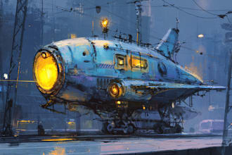 draw spaceship concept art or starship or sci fi vehicle
