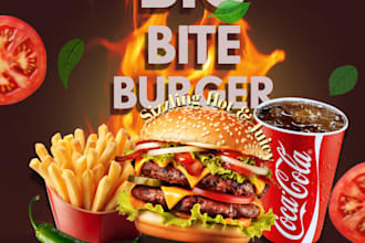 design eye catching posters for your food brand