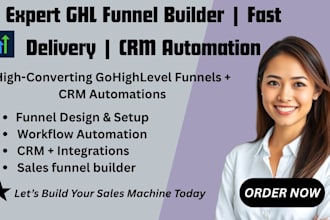 build high converting gohighlevel funnel with automation and crm setup