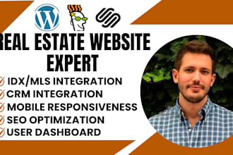 design your real estate website in wordpress, wix, with CRM and idx support
