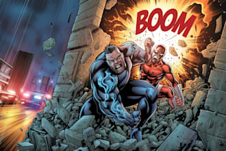 draw comic book illustration superhero comic art  storyboard marvel