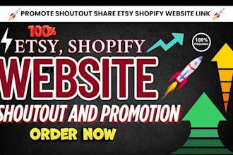 shoutout, promote etsy shopify website link to 100m USA UK social media audience