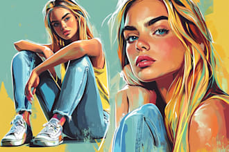 design unique vector portrait art for your project