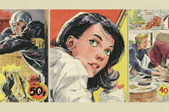 draw a retro vintage comic illustration
