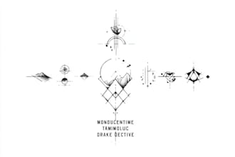 make line art, monoline geometric, minimalist tattoo design