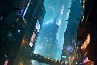 create futuristic cyberpunk city or background art