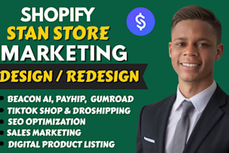 design your stan store, shopify store design, tiktok shop, stan store marketing