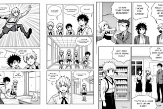 draw manga comic book nfsw anime style manga page comic base on your script
