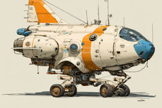 do best spaceship or any design illustration for you