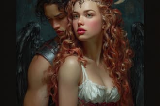 do fantasy concept art character portrait oil painting and digital illustration