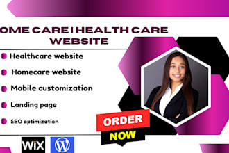 design homecare website home assistant website health care website