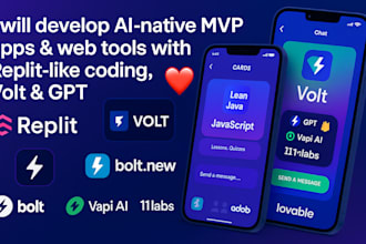 develop volt lovable bolt new style ai web mvp apps with replit base 44 openai