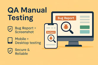 manually test your website or app and report bugs with screenshots