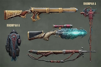 design unique weapons illustrations