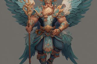 paint a character illustration in a fantasy world