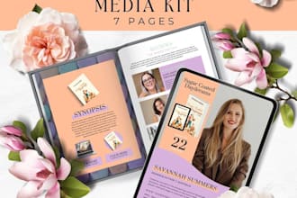 design a professional author press kit and book kit media for publicity