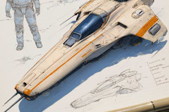 design spaceship concept art for you