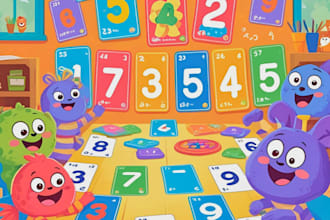 design custom kids learning card game, math flashcard education memory card