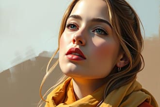 create digital oil painting portrait from your photo