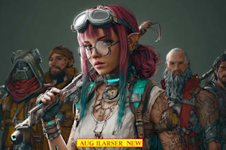 make sci fi, cyberpunk, 2d game character design for you