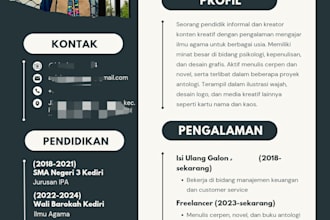 help you create a professional CV for linkedin, etc