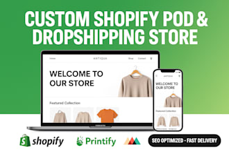 build shopify print on demand shopify dropshipping store SEO printify printful