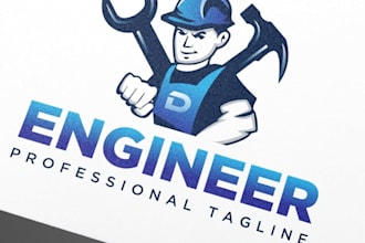 do professional handyman custom home repair logo design