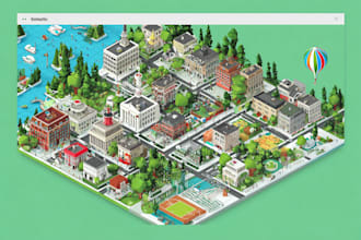 draw vector map or isometric map in illustrator