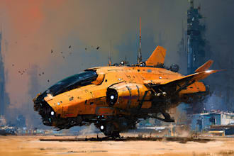 illustrate concept art spaceship or vehicle design for you