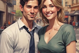 cartoonize your couple portrait