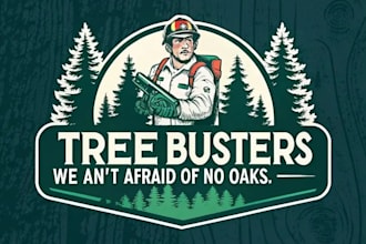 make modern logo and visuals for tree service brand