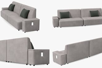 render 3d pillow, duvet, mattress, sofa, rug, bed, furniture 3d textile fabrics